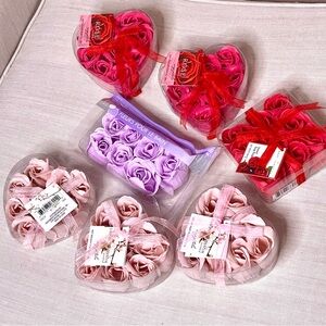 🩷 Rose Petals Scent hand bath Soap cleaner Cherry Blossom Heart box GIFT